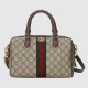 Gucci Ophidia Gg Small Top Handle Bag Beige And Ebony Canvas