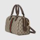 Gucci Ophidia Gg Small Top Handle Bag Beige And Ebony Canvas