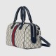 Gucci Ophidia Gg Small Top Handle Bag Beige And Blue Canvas