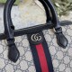 Gucci Ophidia Gg Small Top Handle Bag Beige And Blue Canvas