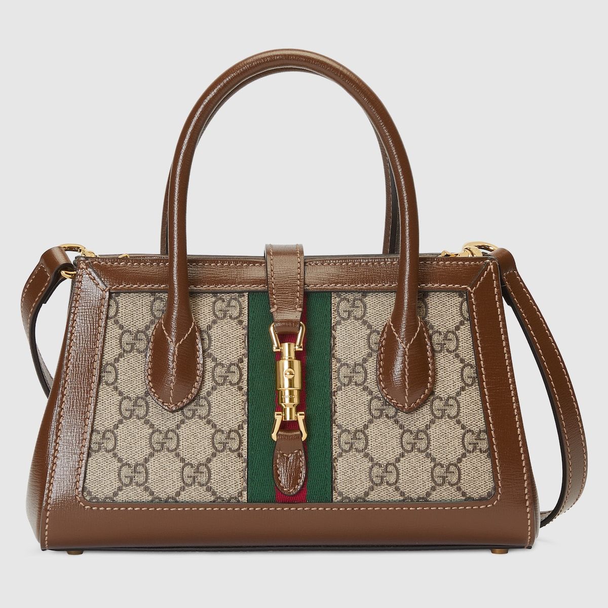 Gucci Jackie 1961 Small Tote Bag Beige And Ebony Gg Supreme