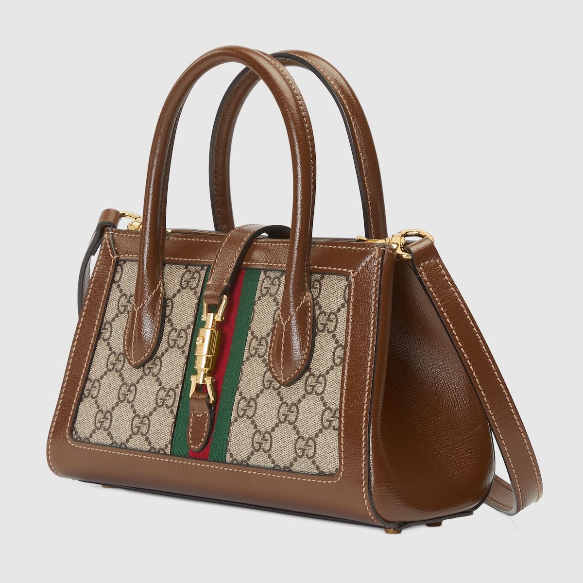 Gucci Jackie 1961 Small Tote Bag Beige And Ebony Gg Supreme