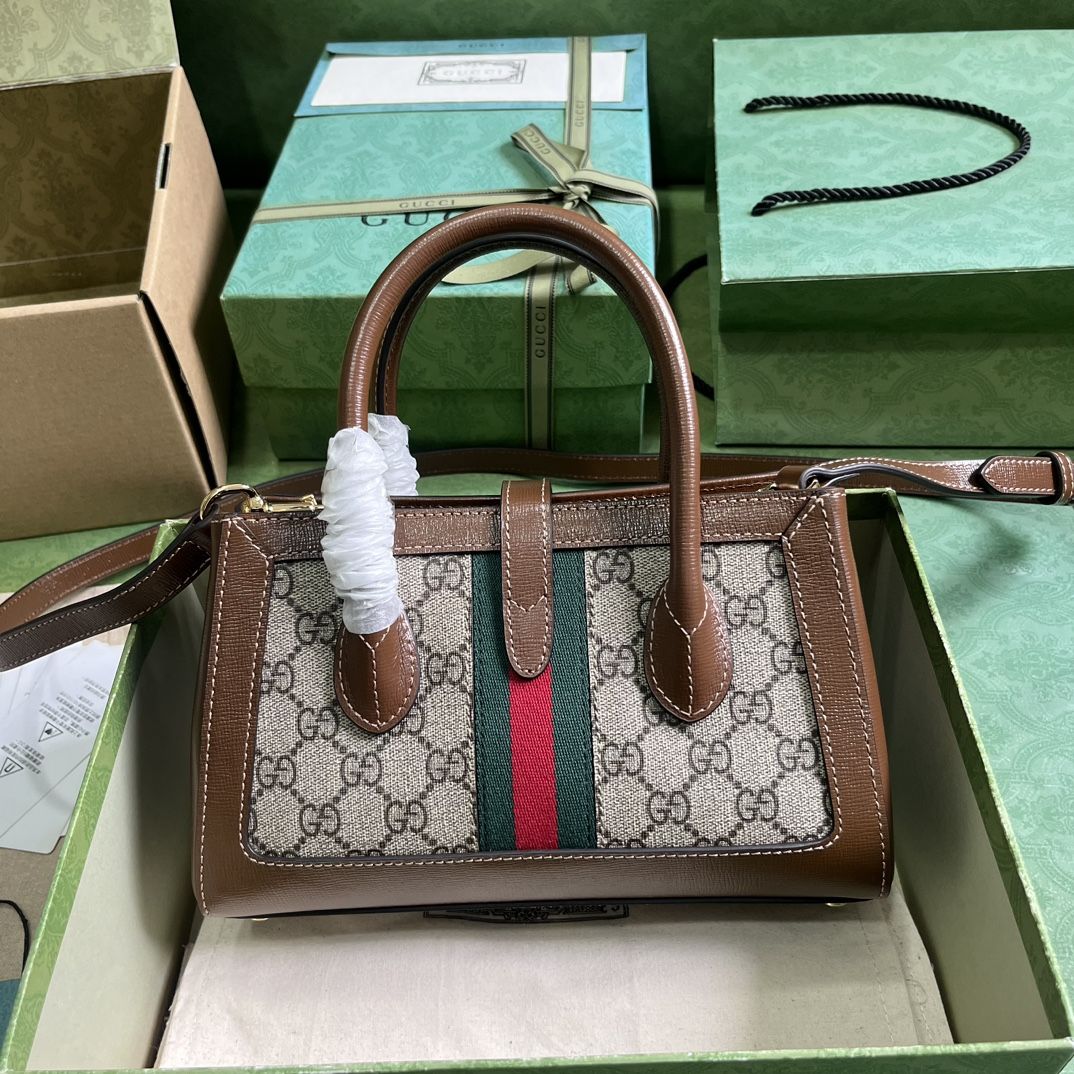 Gucci Jackie 1961 Small Tote Bag Beige And Ebony Gg Supreme