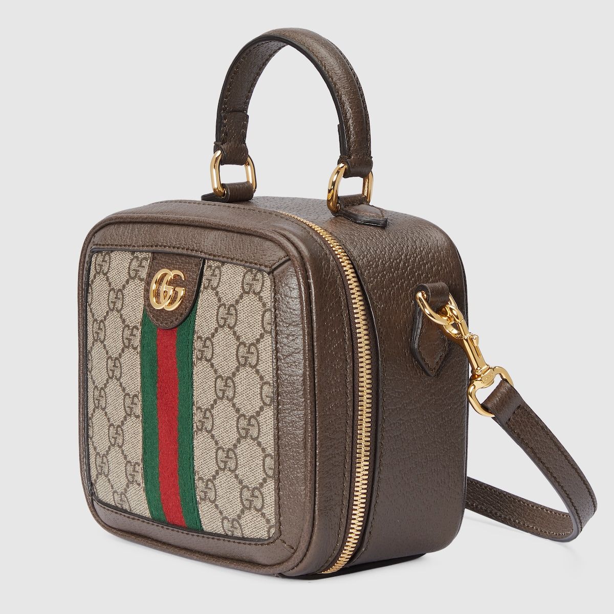 Gucci Ophidia Gg Mini Top Handle Bag Beige And Ebony Gg Supreme