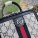 Gucci Ophidia Gg Mini Top Handle Bag Beige And Blue Gg Supreme