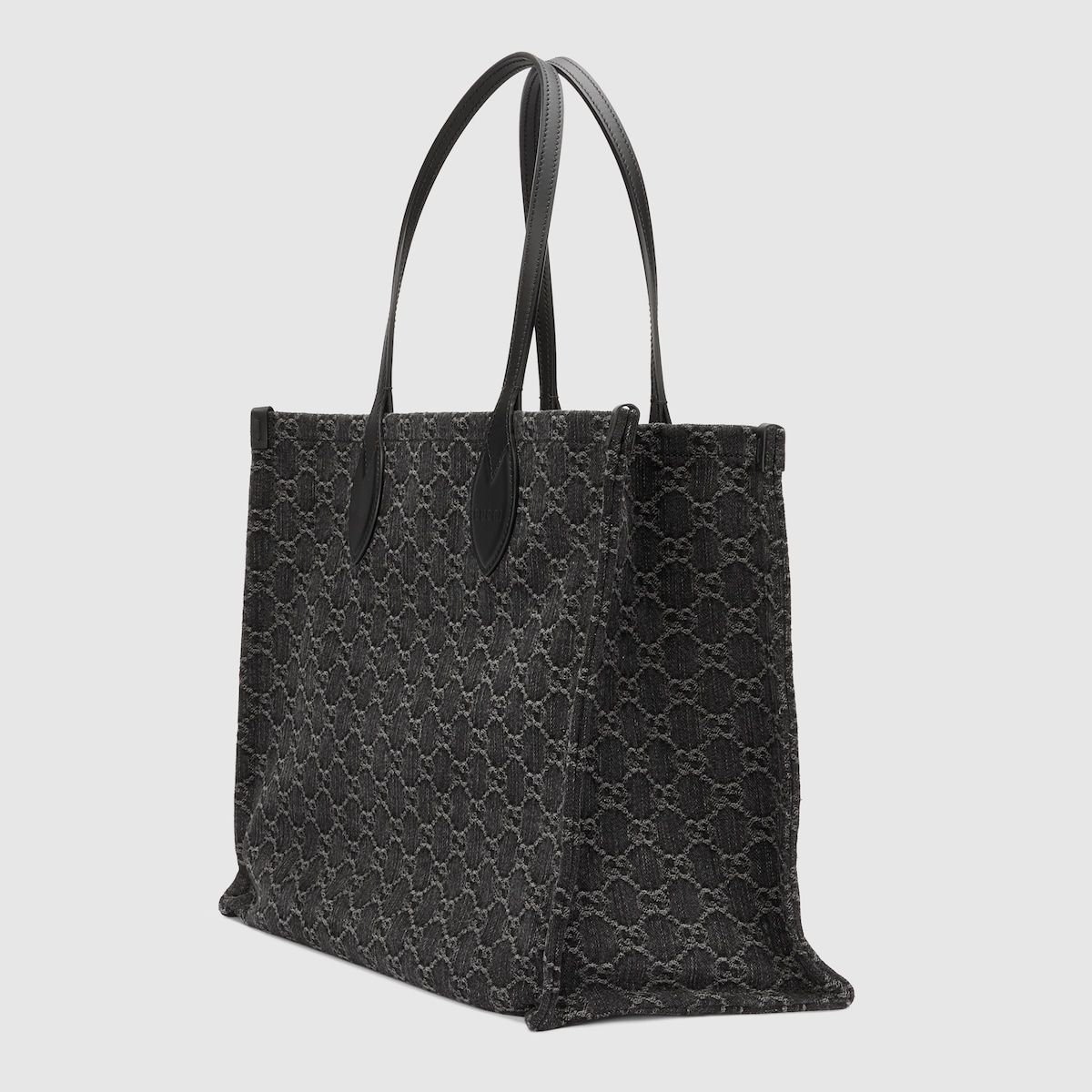 Gucci Ophidia Gg Large Tote Bag Black And Grey Denim