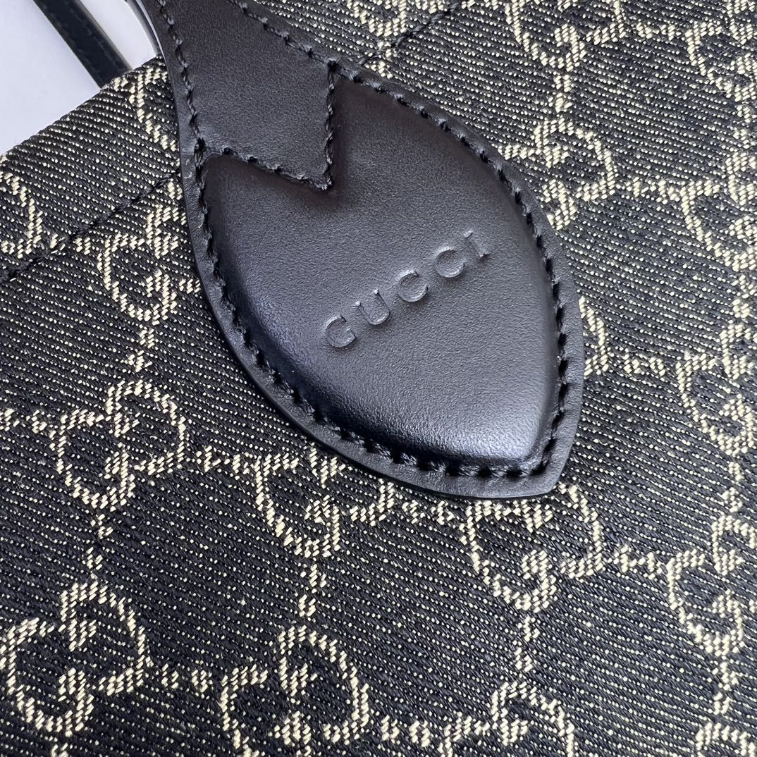 Gucci Ophidia Gg Large Tote Bag Black And Grey Denim