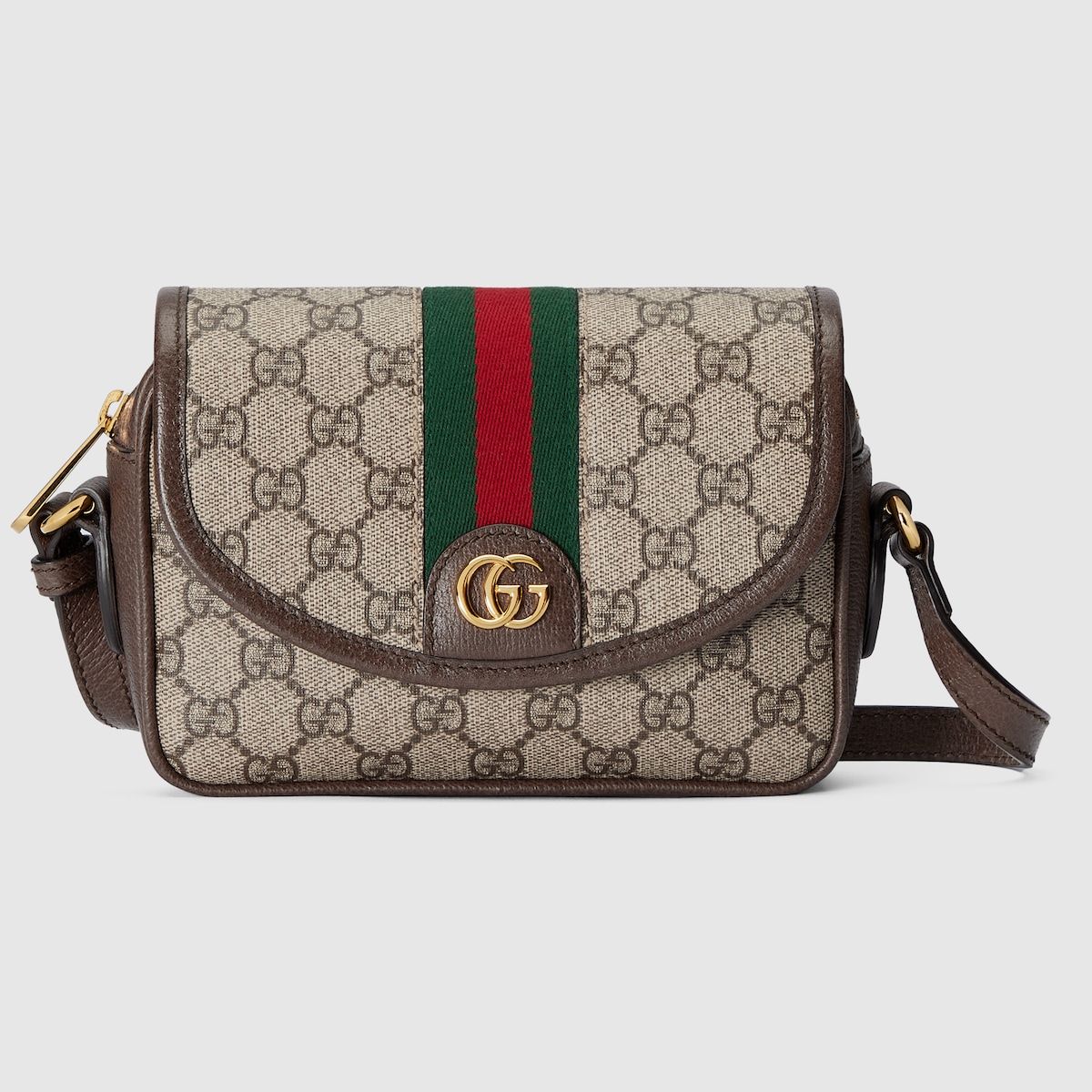 Gucci Ophidia Gg Mini Shoulder Bag Beige And Ebony Gg Supreme