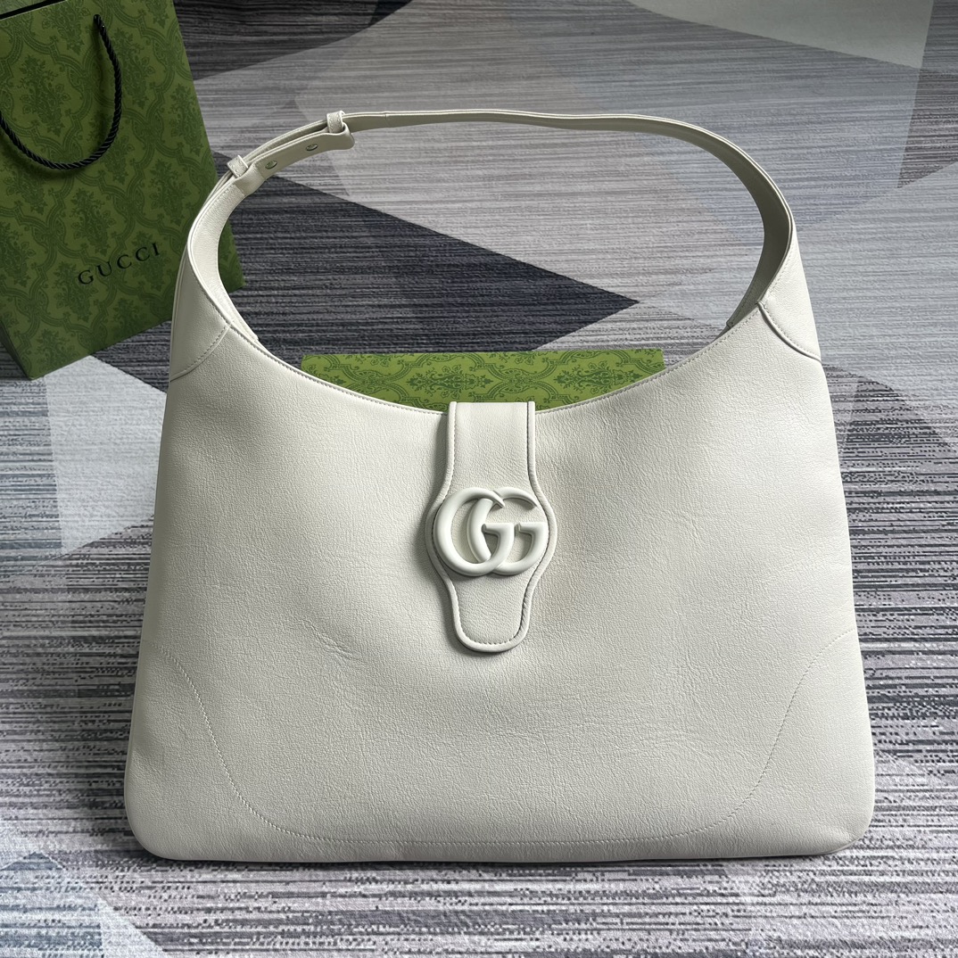 Gucci Aphrodite Large Shoulder Bag White Leather