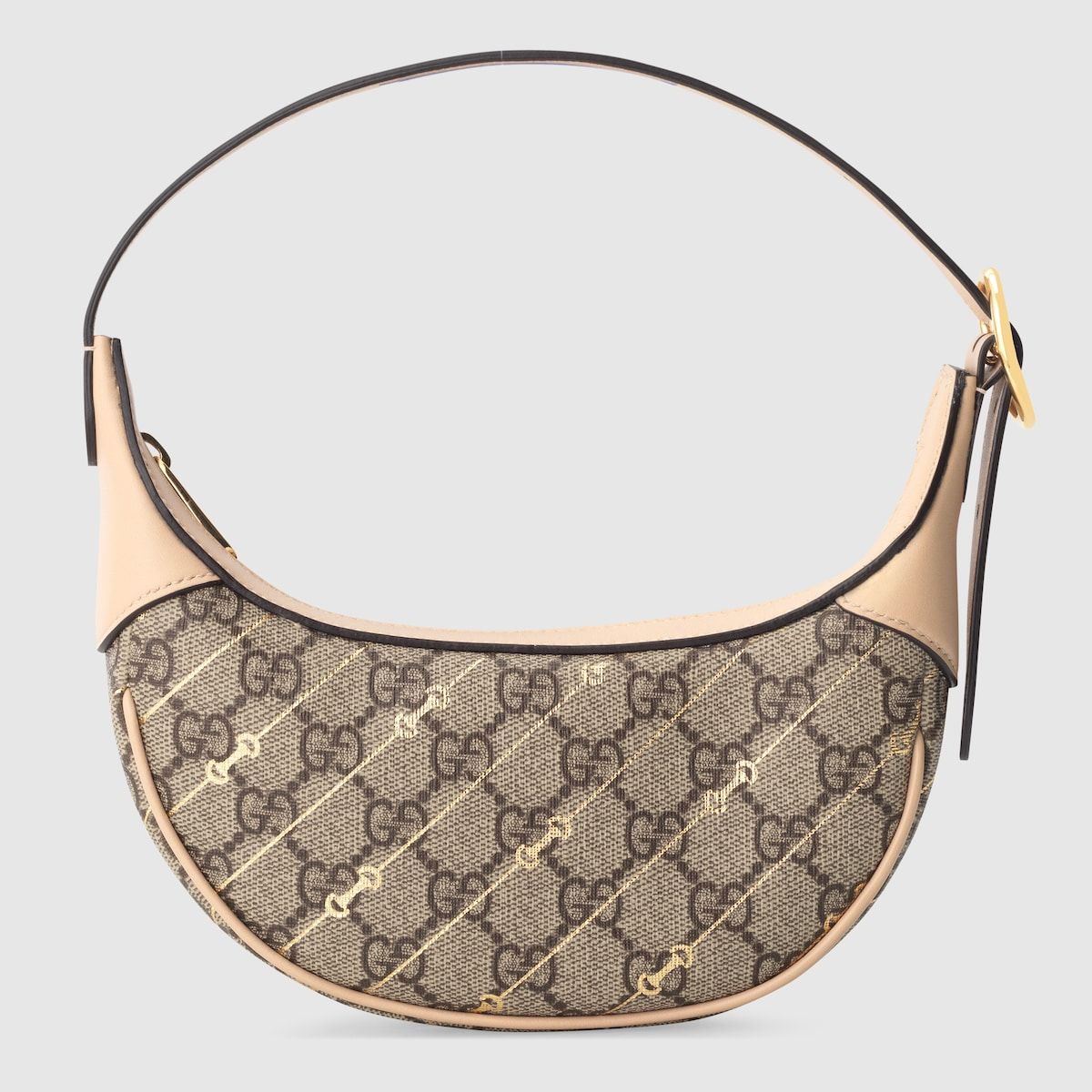 Gucci Ophidia Mini Bag With Horsebit Print Beige And Ebony Supreme