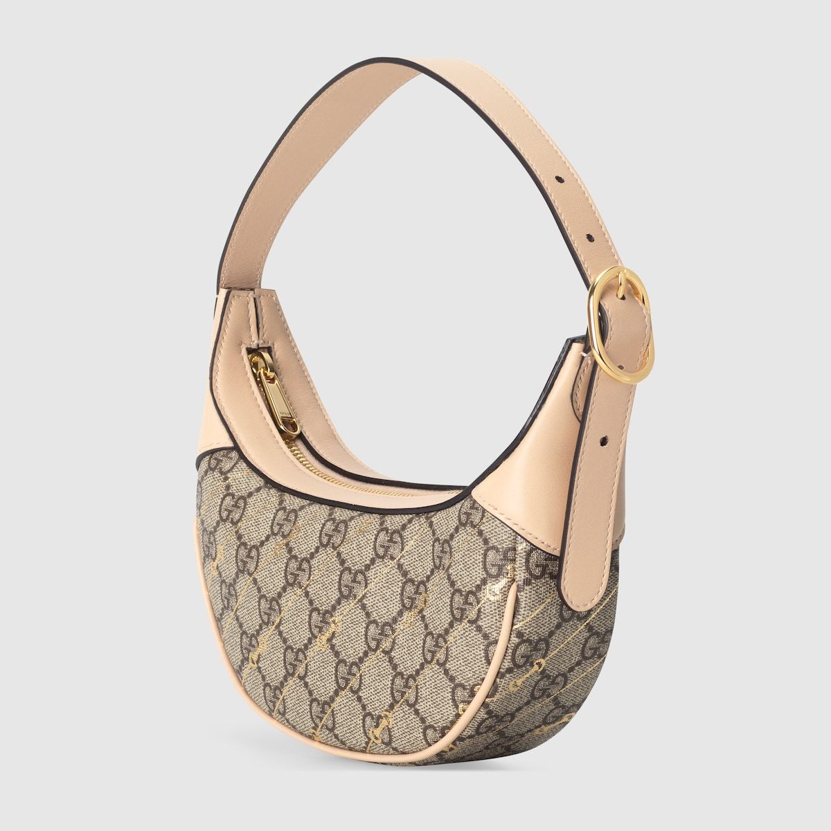 Gucci Ophidia Mini Bag With Horsebit Print Beige And Ebony Supreme