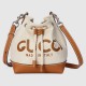 Gucci Mini Shoulder Bag With Gucci Print Beige Canvas