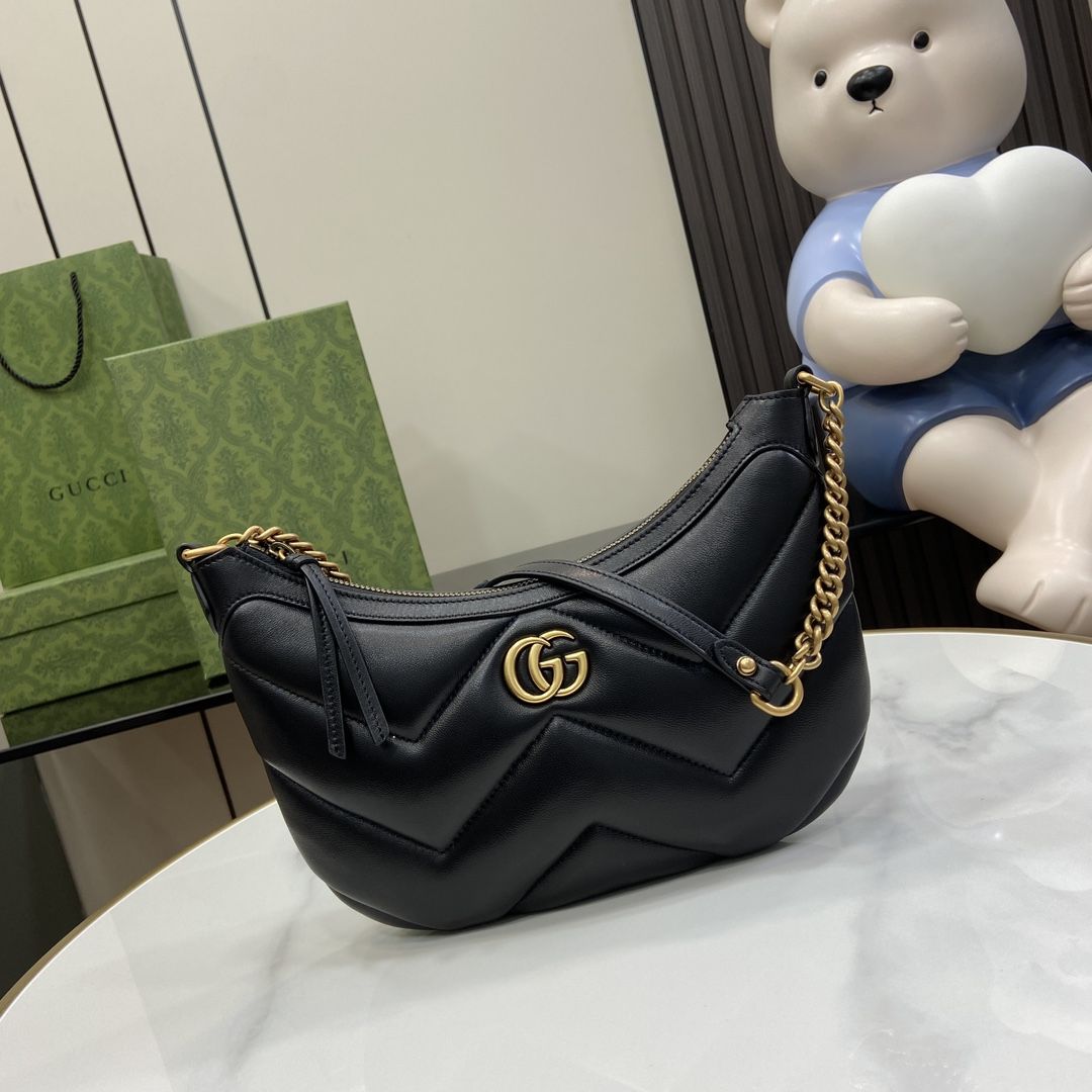 Gucci Gg Marmont Small Shoulder Bag Black Leather