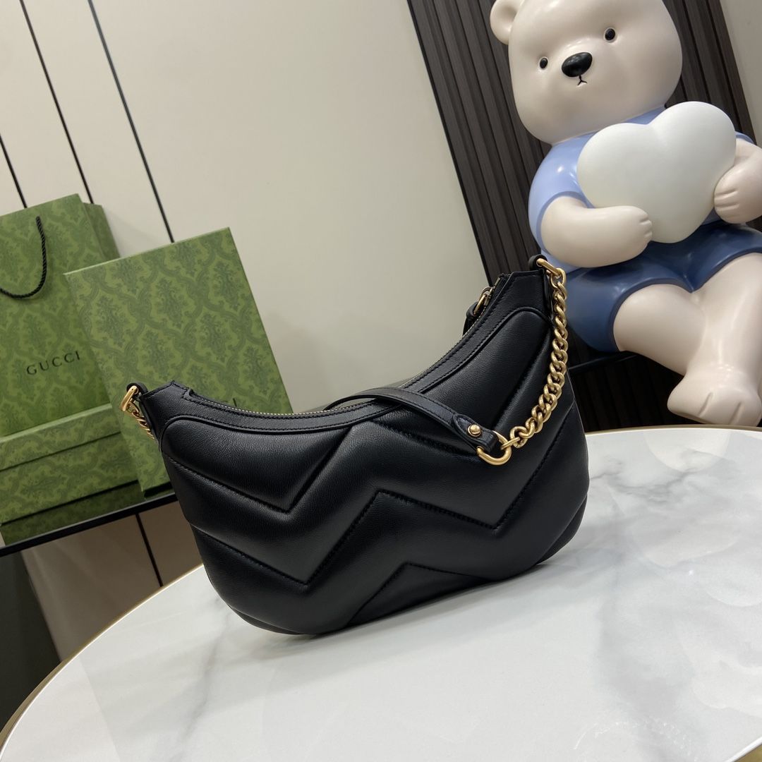 Gucci Gg Marmont Small Shoulder Bag Black Leather