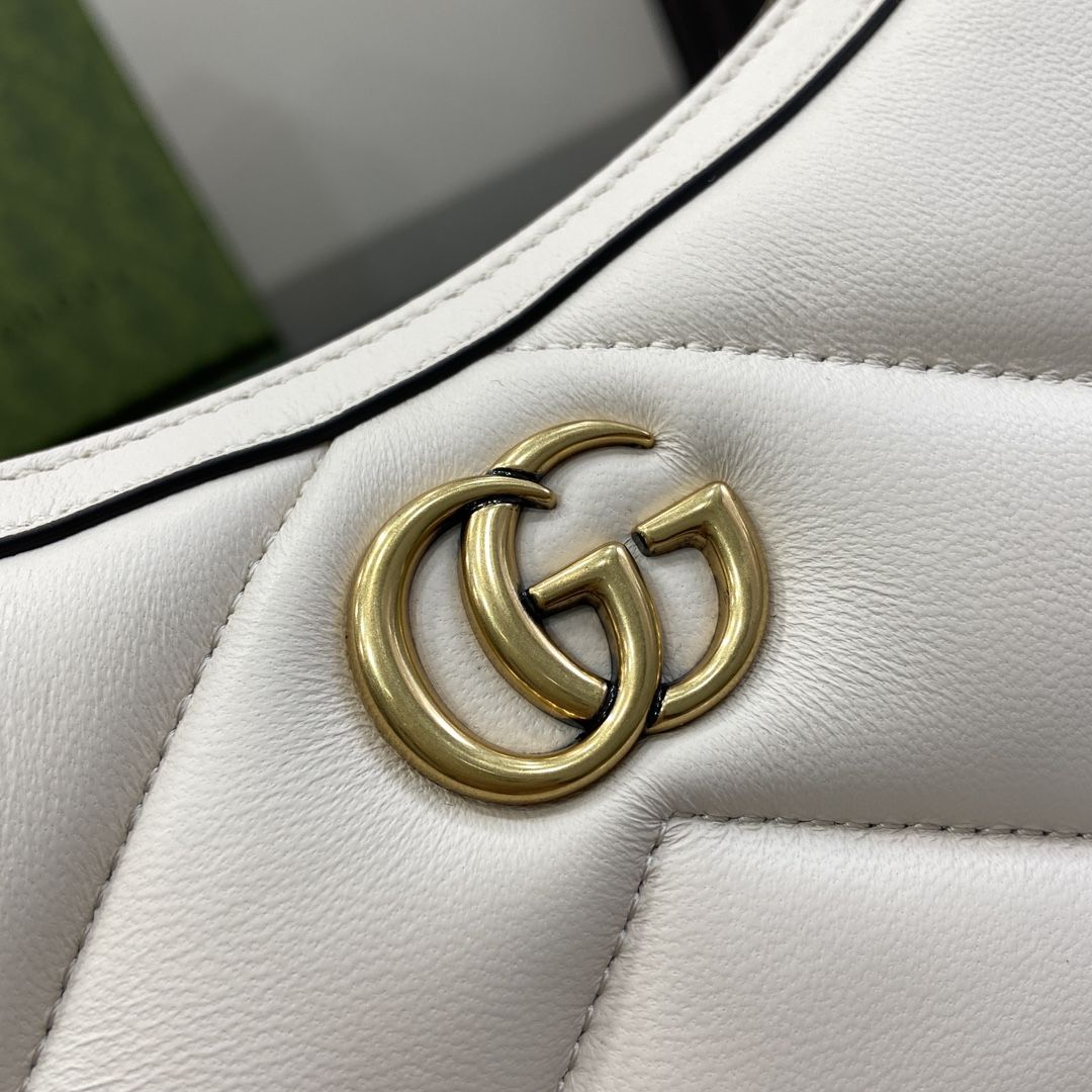 Gucci Gg Marmont Small Shoulder Bag White Leather