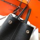 Hermes Garden Party 30 Bag In Black Clemence Leather