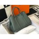 Hermes Garden Party 30 Bag In Vert Amande Clemence Leather