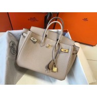 Hermes Birkin 25 Bag In Beige Clemence Leather with GHW