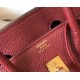 Hermes Birkin 25 Bag In Bordeaux Clemence Leather with GHW