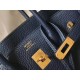 Hermes Birkin 25 Bag In Navy Blue Clemence Leather with GHW