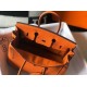 Hermes Birkin 25 Bag In Orange Clemence Leather with GHW