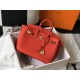 Hermes Birkin 25 Bag In Orange Red Clemence Leather with GHW