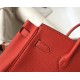 Hermes Birkin 25 Bag In Orange Red Clemence Leather with GHW