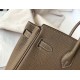 Hermes Birkin 25 Bag In Taupe Clemence Leather with GHW