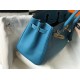 Hermes Birkin 30 Bag in Blue Jean Clemence Leather with GHW