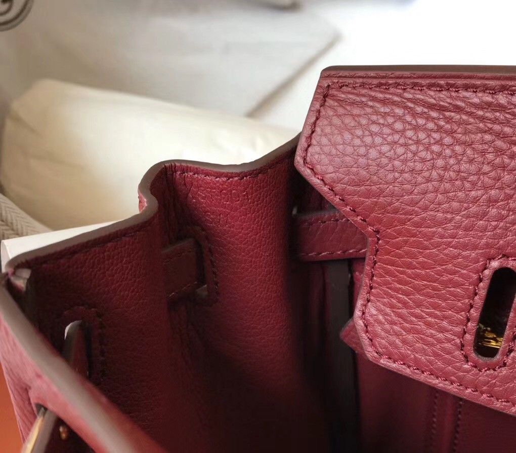 Hermes Birkin 30 Bag in Bordeaux Clemence Leather with GHW