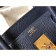 Hermes Birkin 30 Bag in Navy Blue Clemence Leather with GHW