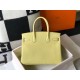 Hermes Birkin 30 Bag in Jaune Poussin Clemence Leather with GHW