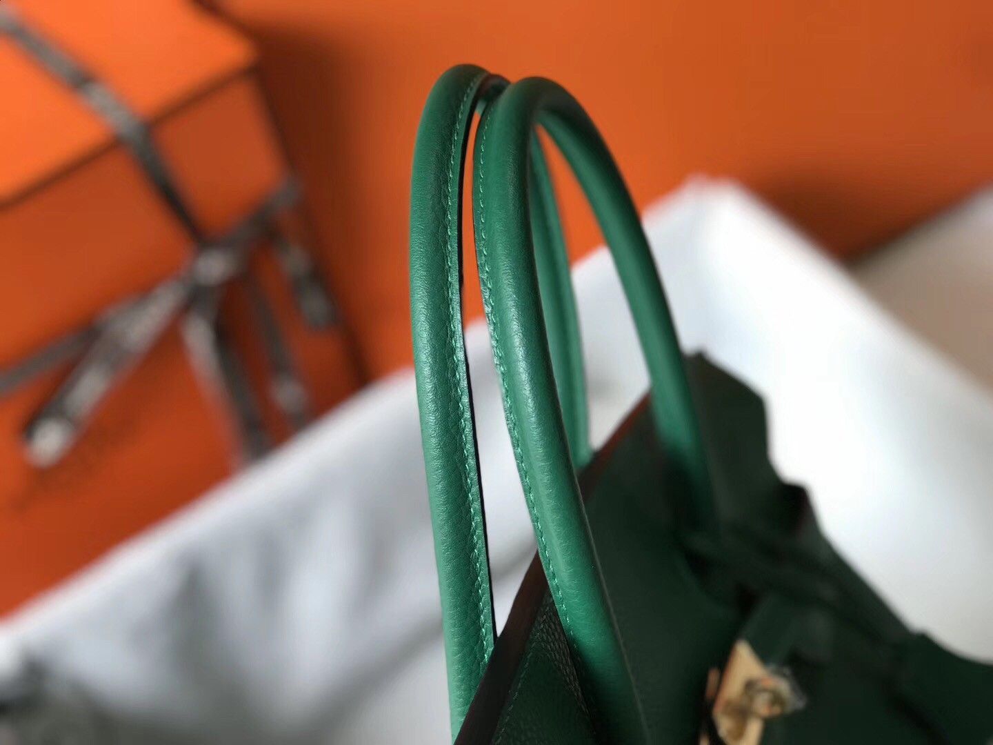 Hermes Birkin 30 Bag in Vert Vertigo Clemence Leather with GHW