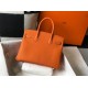 Hermes Birkin 30 Bag in Orange Clemence Leather with GHW