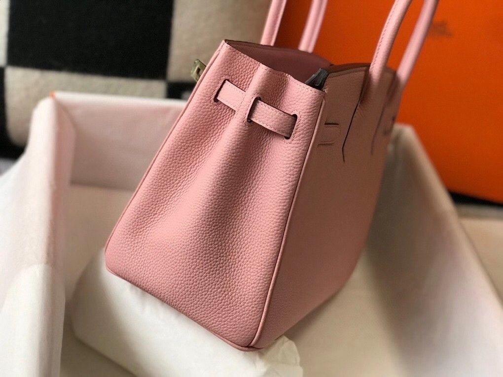 Hermes Birkin 30 Bag in Pink Clemence Leather with GHW