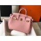 Hermes Birkin 30 Bag in Pink Clemence Leather with GHW