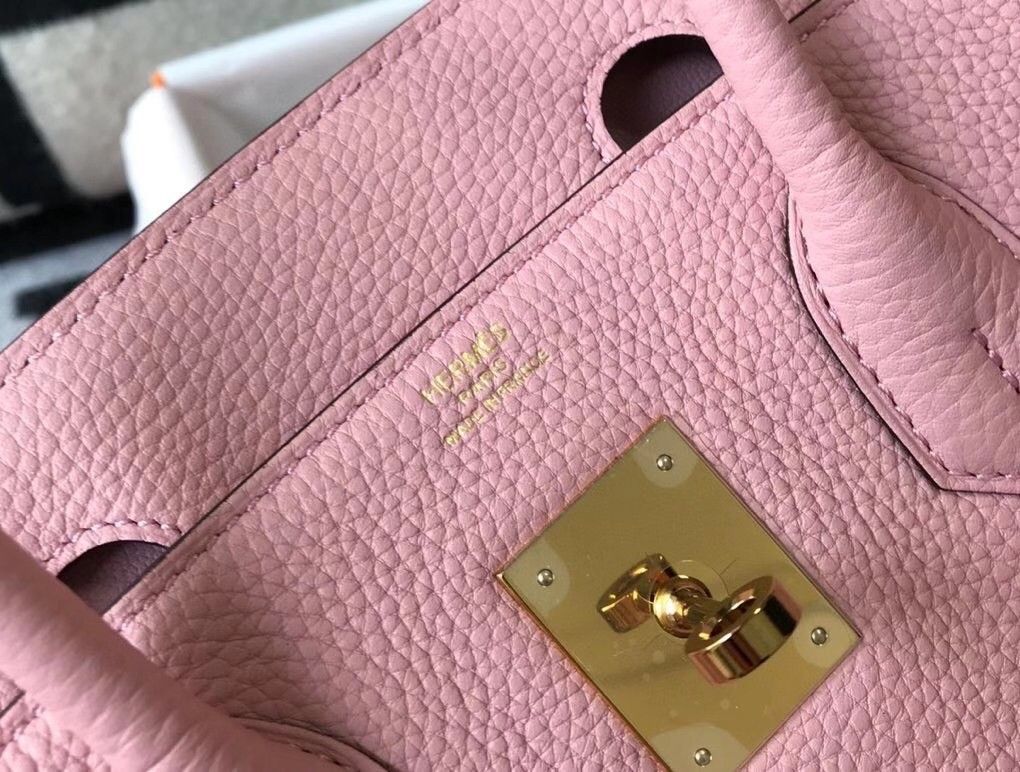 Hermes Birkin 30 Bag in Pink Clemence Leather with GHW