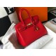 Hermes Birkin 30 Bag in Red Clemence Leather with GHW