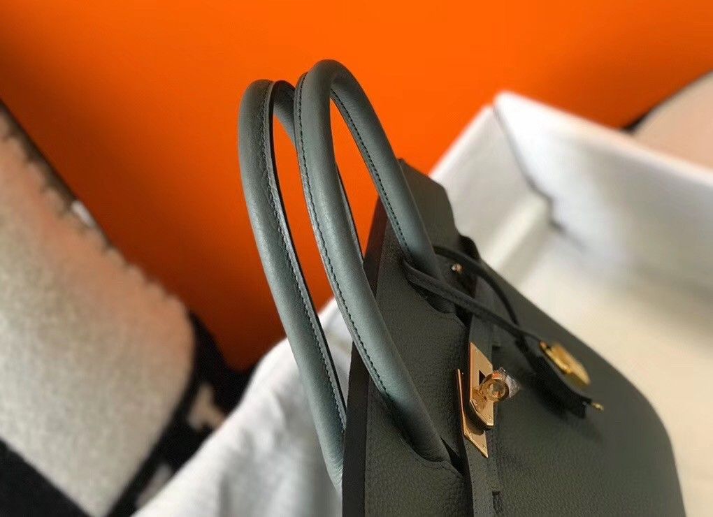 Hermes Birkin 30 Bag in Vert Amande Clemence Leather with GHW