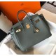 Hermes Birkin 30 Bag in Vert Amande Clemence Leather with GHW