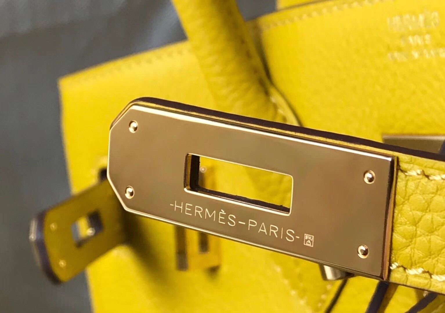 Hermes Birkin 30 Bag in Yellow Clemence Leather with GHW