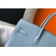 Hermes Birkin 35 Bag in Blue Lin Clemence Leather with GHW