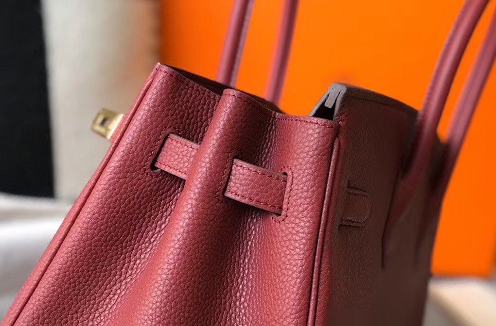 Hermes Birkin 35 Bag in Ruby Clemence Leather with GHW