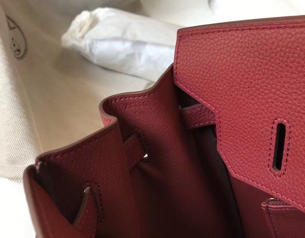 Hermes Birkin 35 Bag in Ruby Clemence Leather with GHW