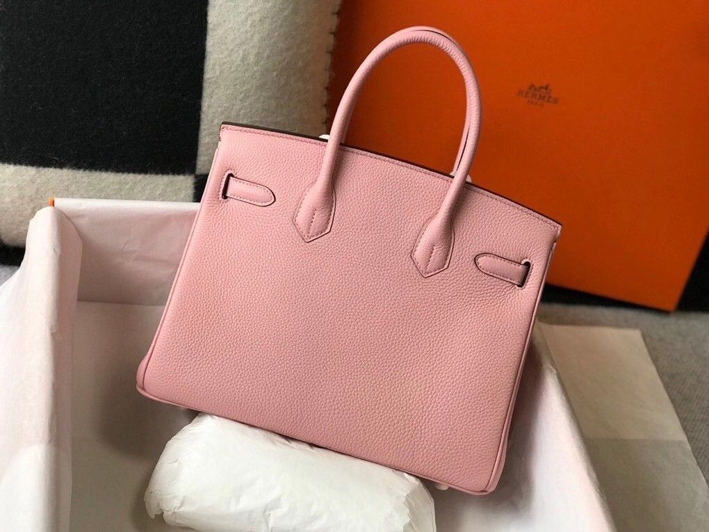 Hermes Birkin 35 Bag in Pink Clemence Leather with GHW