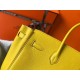 Hermes Birkin 35 Bag in Yellow Clemence Leather with GHW