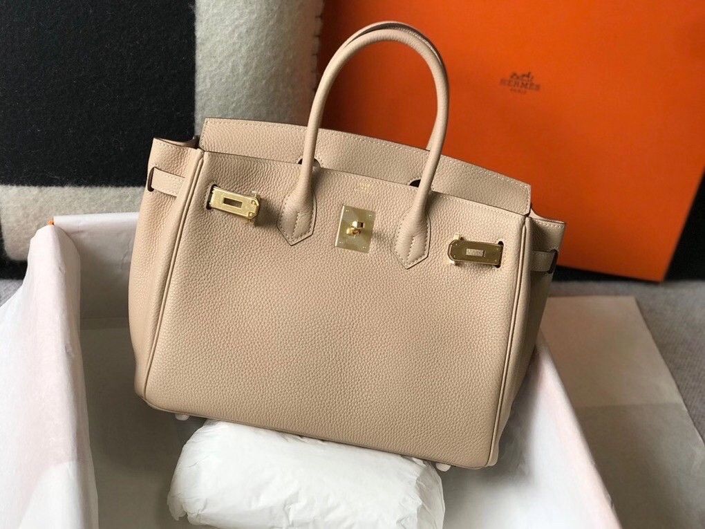 Hermes Birkin 35 Bag in Trench Clemence Leather with GHW