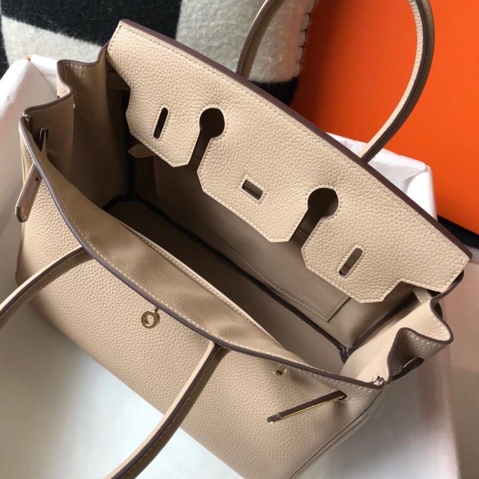 Hermes Birkin 35 Bag in Trench Clemence Leather with GHW