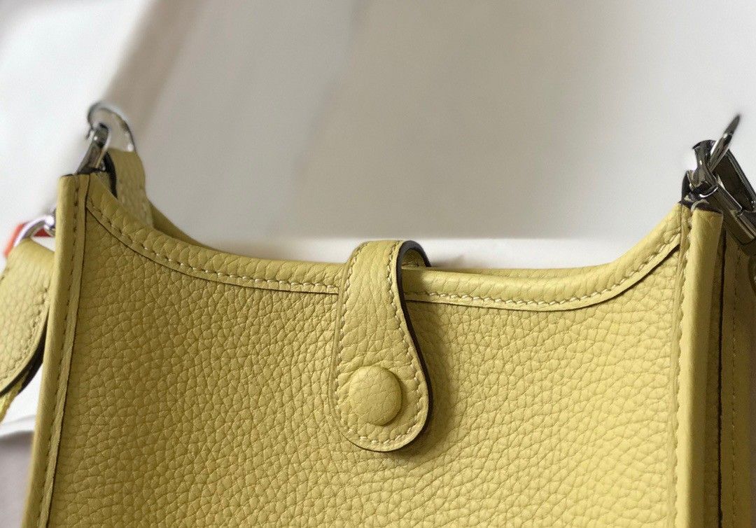 Hermes Evelyne III Mini Bag In Jaune Poussin Clemence Leather