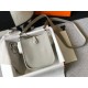 Hermes Evelyne III Mini Bag In Pearl Grey Clemence Leather